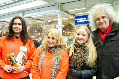 brian May kerri ellis and SWT volunteers at tiger tracks st pancras